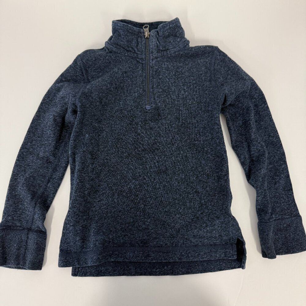 J.Crew Crewcuts Kids Navy Blue Heather Half Zip Pullover Sweatshirt Top Size 4-5